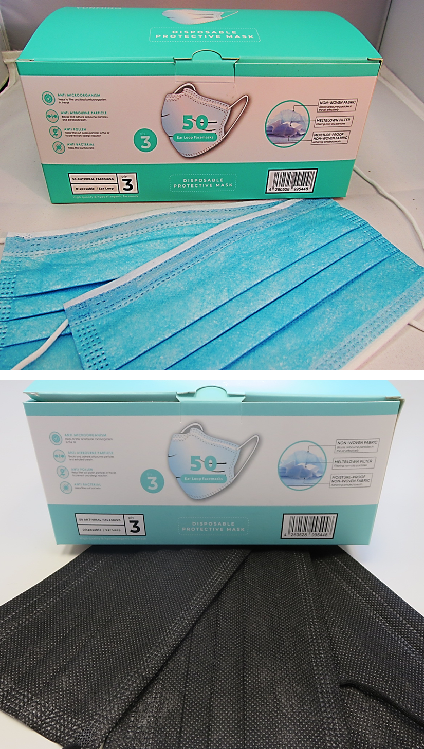 ValuBran 3-Ply Hypoallergenic Fluid-Resistant Disposable Protective Ear-Loop Face Masks